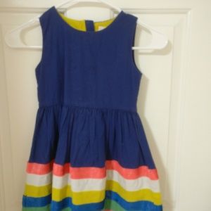 Mini boden girls embroidery rainbow dress size 5-6